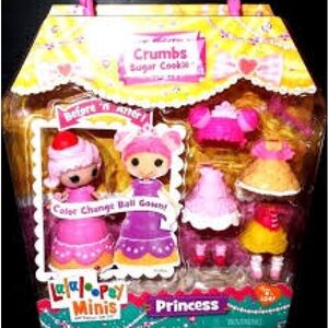 New RARe Lalaloopsy Minis Princess dolls Crumbs Sugar Cookie Doll Set -